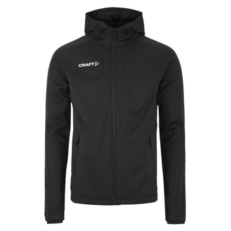 Craft Evolve 2.0 Brushed Hood Training Jacket (durable, moisture-wicking) black men's