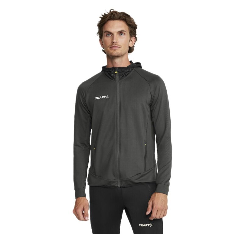 Craft Training Jacket Extend Full Zip (with zipper pockets, elastic material) asphalt grey Men