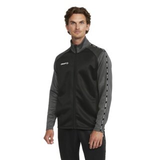 Craft Sport Training Jacket Squad 2.0 Full Zip (with side pockets, elastic functional material) black/gray Men