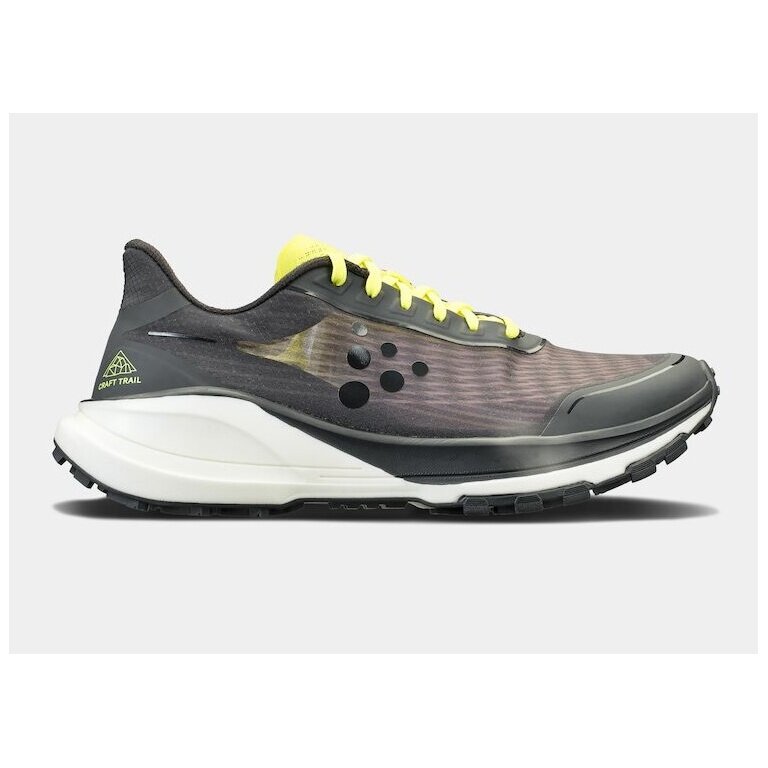 Craft Trail Running Shoes Pure Trail (Rock Plate, ultralight) grey/yellow Men