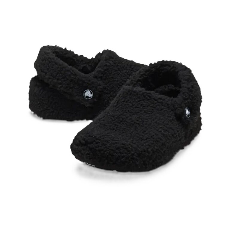 Crocs Classic Cozzzy Slippers (faux fur, warm) black children - 1 pair
