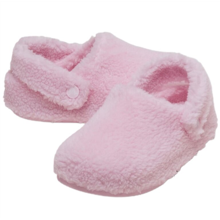 Crocs Classic Cozzzy Slippers (faux fur, warm) pink for toddlers girls - 1 pair
