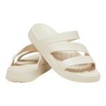 Crocs Getaway Strappy Sandals (lightweight, seamless, flexible) beige ladies