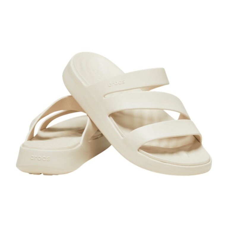 Crocs Getaway Strappy Sandals (lightweight, seamless, flexible) beige ladies