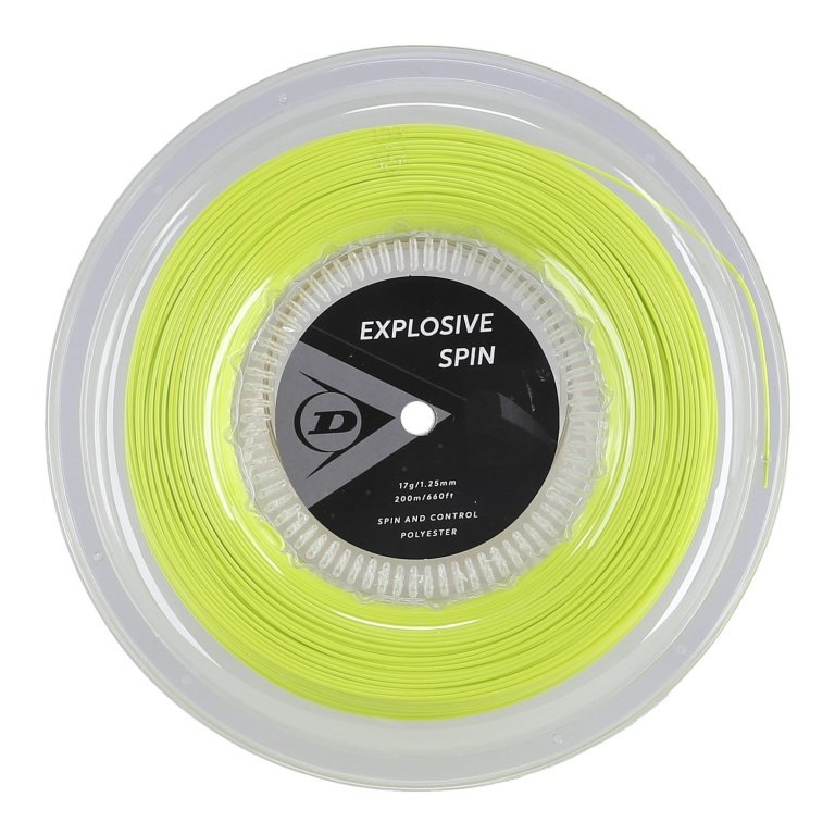 Dunlop Tennis String Explosive Spin (Durability+Spin) yellow 200 Meter Roll