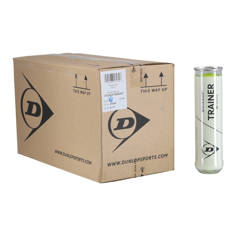 Dunlop Tennis Balls Trainer VDT Official Pack of 18x4 in a Box