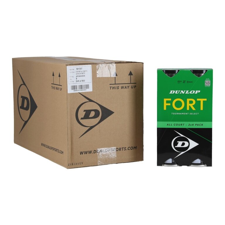 Dunlop Tennis Balls Fort Allcourt TS Box of 18x4 (9x 2-Pack)