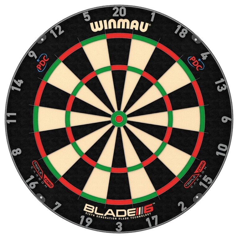 Winmau Dartboard Blade 6 Triple Core Carbon PDC - official board of the PDC