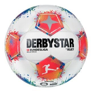 Derbystar Football Bundesliga Brilliant Replica v25 (Season 2025/2026) white/blue/red