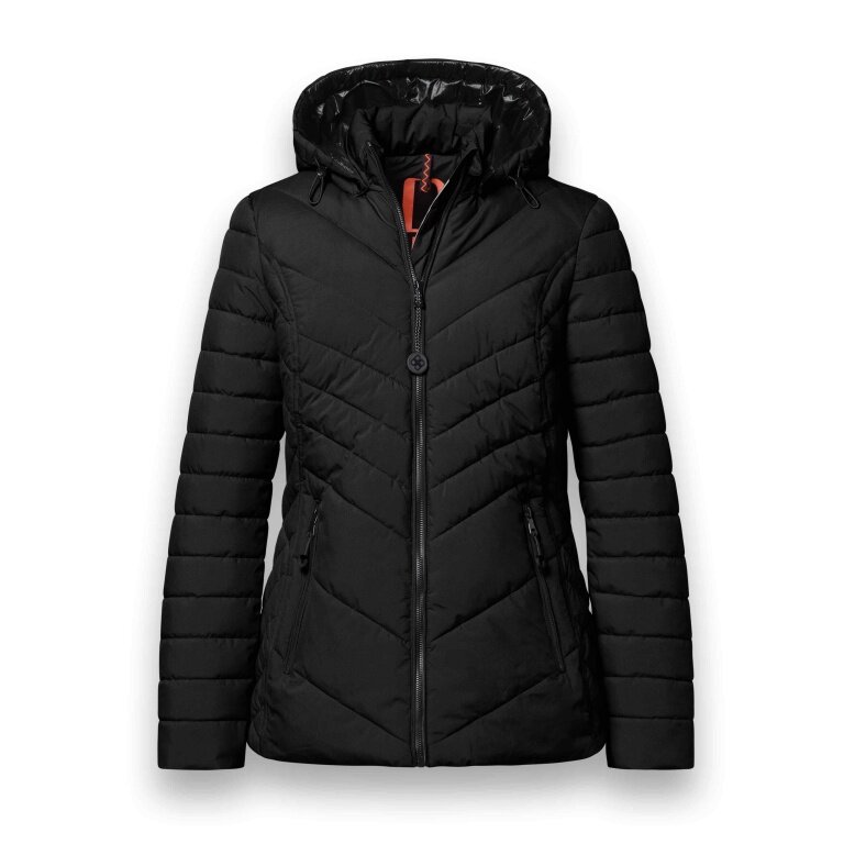 District Winter Padded Jacket Kaprun (with hood, water-repellent) black ladies