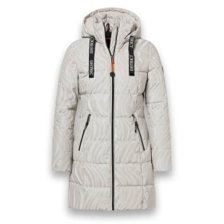 District Winter Padded Coat Alberta (3D-Print, water-repellent) sand beige ladies