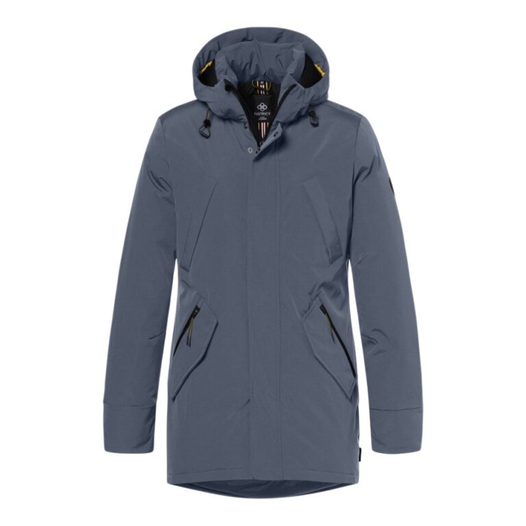 District winter jacket winter with hood (parka, windproof, warm) airforce blue men's
