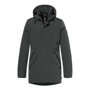District winter jacket winter with hood (parka, windproof, warm) forest green men's