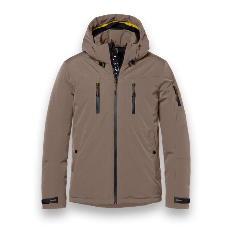 District Winter Jacket Wedge with Hood (warm, water-repellent) taupe brown Men's