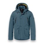 District Winter Jacket Wolf with Hood (windproof, lightweight padding, warm) steel blue men's