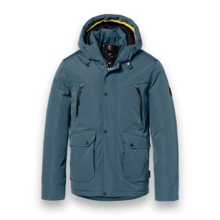 District Winter Jacket Wolf with Hood (windproof, lightweight padding, warm) steel blue men's