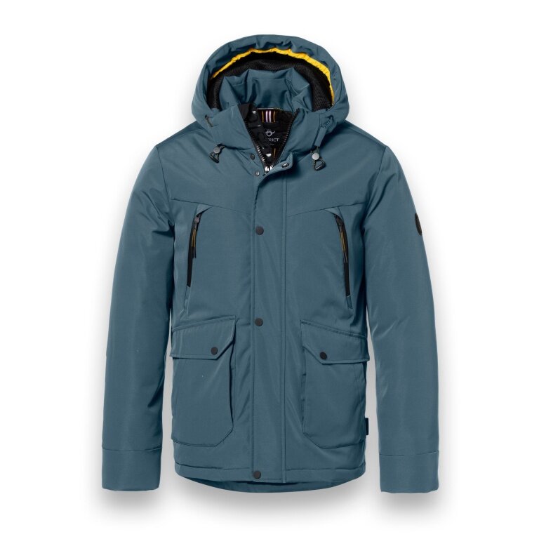 District Winter Jacket Wolf with Hood (windproof, lightweight padding, warm) steel blue men's