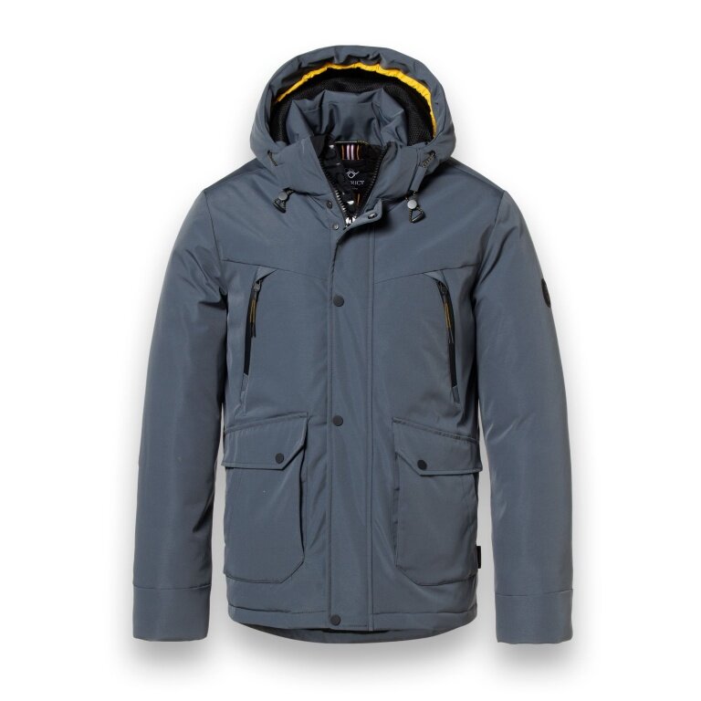 District Winter Jacket Wolf with Hood (windproof, lightweight padding, warm) airforce blue men's