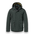 District Winter Jacket Wolf with Hood (windproof, lightweight padding, warm) forest green Men's