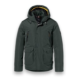 District Winter Jacket Wolf with Hood (windproof, lightweight padding, warm) forest green Men's