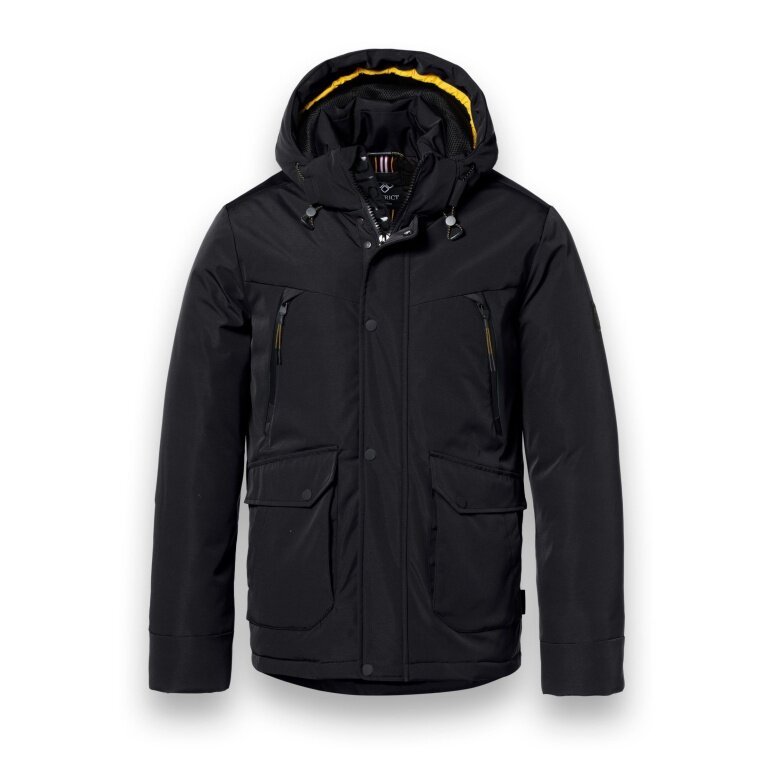 District Winter Jacket Wolf with Hood (windproof, lightweight padding, warm) black men's