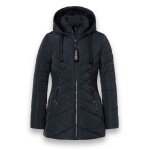 District winter jacket workout with hood (coat, water-repellent) navy blue ladies