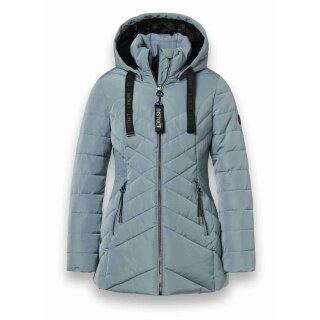 District winter jacket workout with hood (coat, water-repellent) mineral blue ladies
