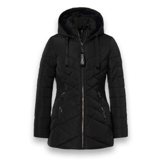 District winter jacket workout with hood (coat, water-repellent) black ladies