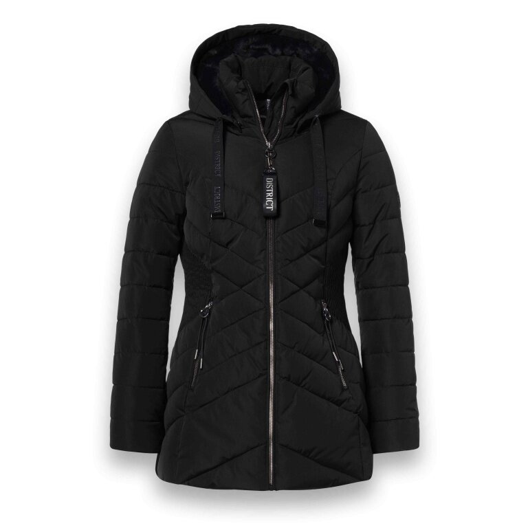 District winter jacket workout with hood (coat, water-repellent) black ladies