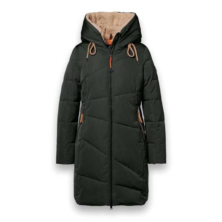 District Winter Coat Courchevel (with hood, water-repellent, windproof) dark green ladies