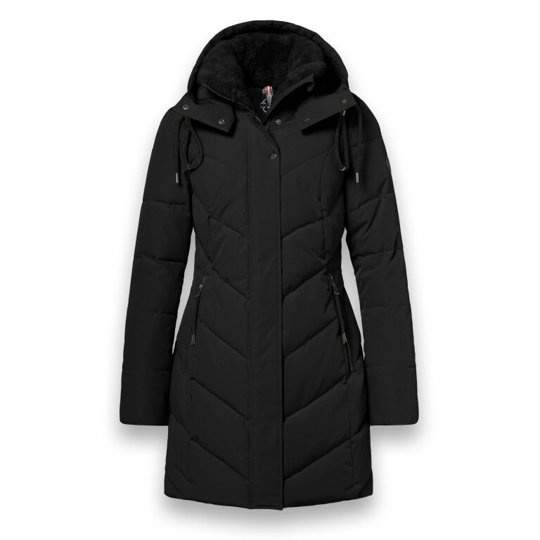 District Winter Coat Zodiac (with hood, warm, water-repellent) black ladies