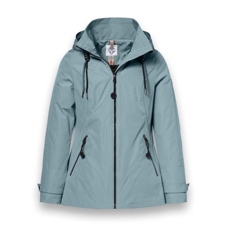 District Transition Jacket Cosmos (with hood, water-repellent) teal blue ladies