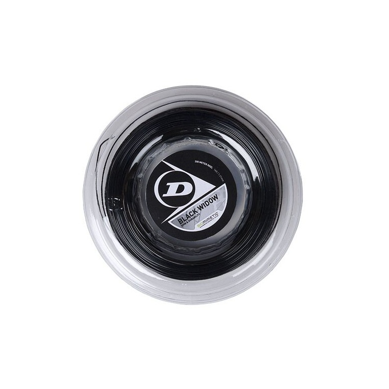 Dunlop Tennis String Black Widow (Durability+Spin) black 200m roll