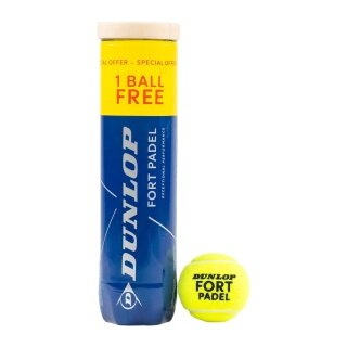 Dunlop Padel Balls Fort Padel 3+1 Can 4 Pack