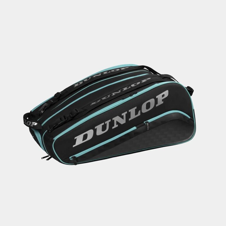 Dunlop Racket Bag Elite (Padel Racket Bag, 3 Main Compartments) black/petrol 15-pack