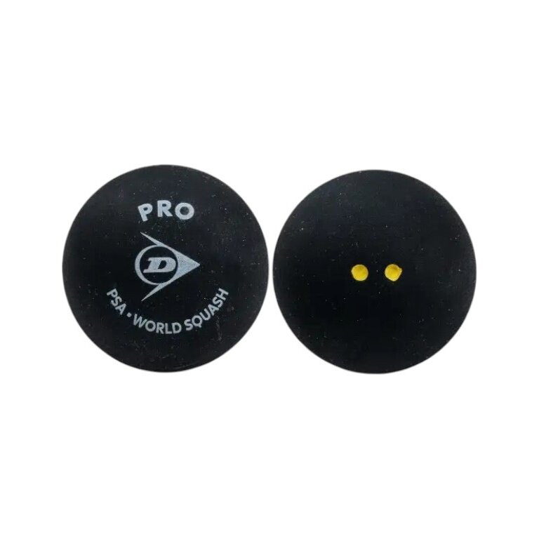 Dunlop Squashball Pro (2 yellow dots, speed very slow) black - 1 ball