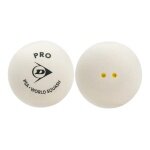 Dunlop Squash Ball Pro (2 yellow dots, very slow speed) <b>WHITE</b> - 1 ball