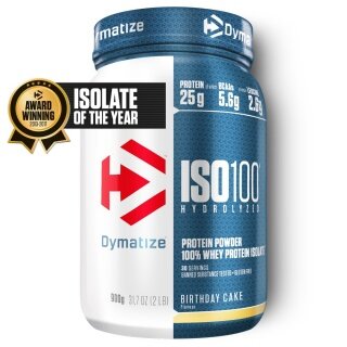 Dymatize Iso100 Hydrolyzed Isolate Protein Powder Birthday Cake 932g Can