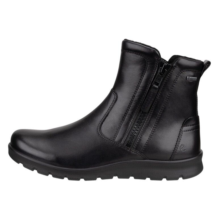 ECCO Barbett Boot Zip GTX Ankle Boots (Premium Leather, Waterproof) Black Ladies