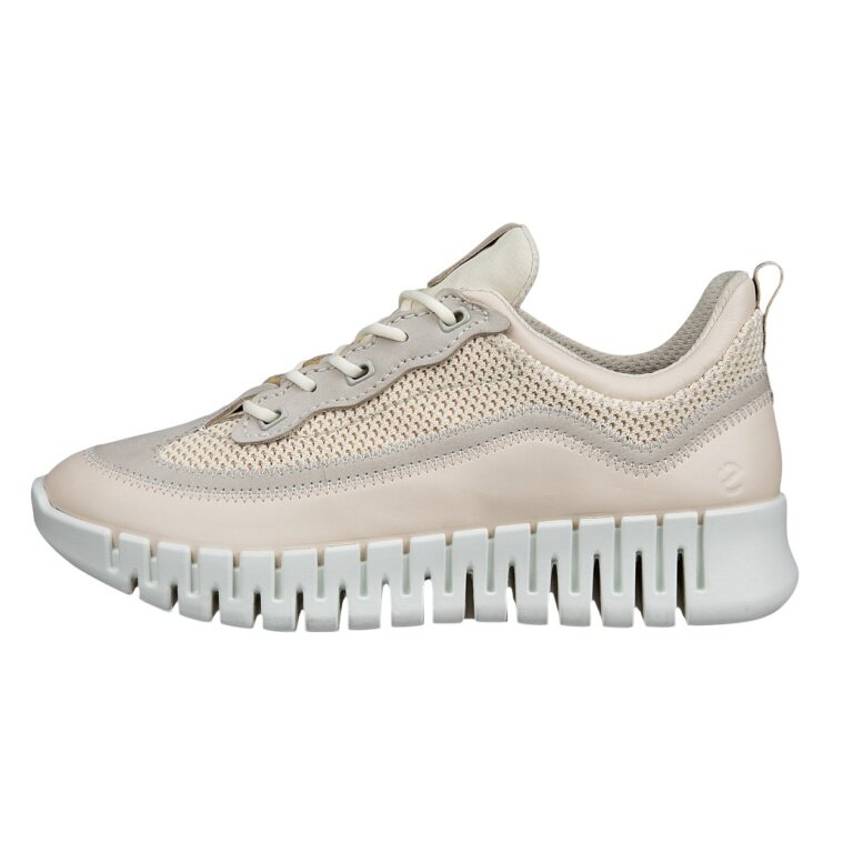 ECCO Sneaker Gruuv Lea (breathable textile) limestone ladies