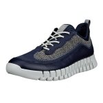 ECCO Sneaker Gruuv Lea (Premium leather, mesh fabric) navy blue/grey men's