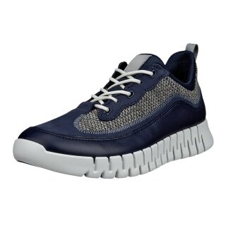 ECCO Sneaker Gruuv Lea (Premium leather, mesh fabric) navy blue/grey men's