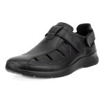 ECCO Leather Sandal Irving Fisherman (Full Grain Leather) black Men's