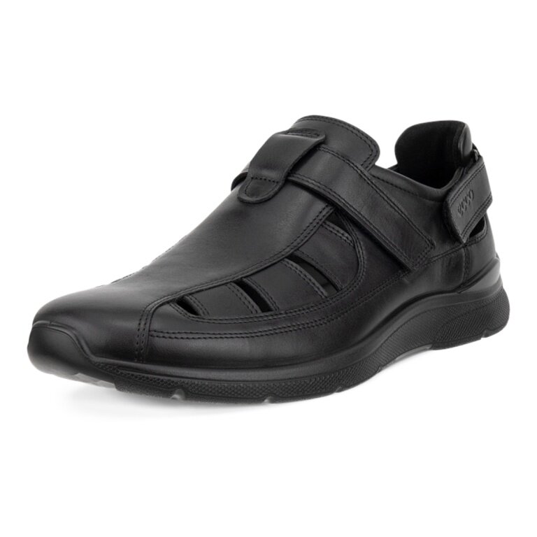 ECCO Leather Sandal Irving Fisherman (Full Grain Leather) black Men's