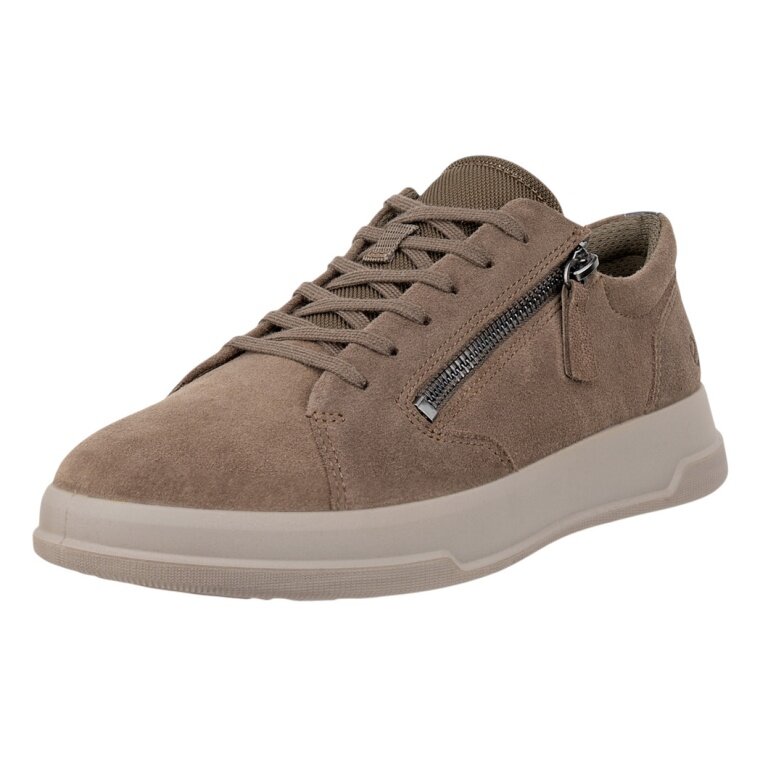 ECCO Move Zip Lace Sneakers (Premium Leather) brown ladies