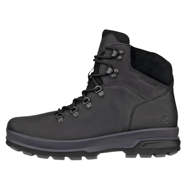 ECCO Winter Shoes Rugged Track WP Lace Boot (Premium Leather, waterproof) black men's