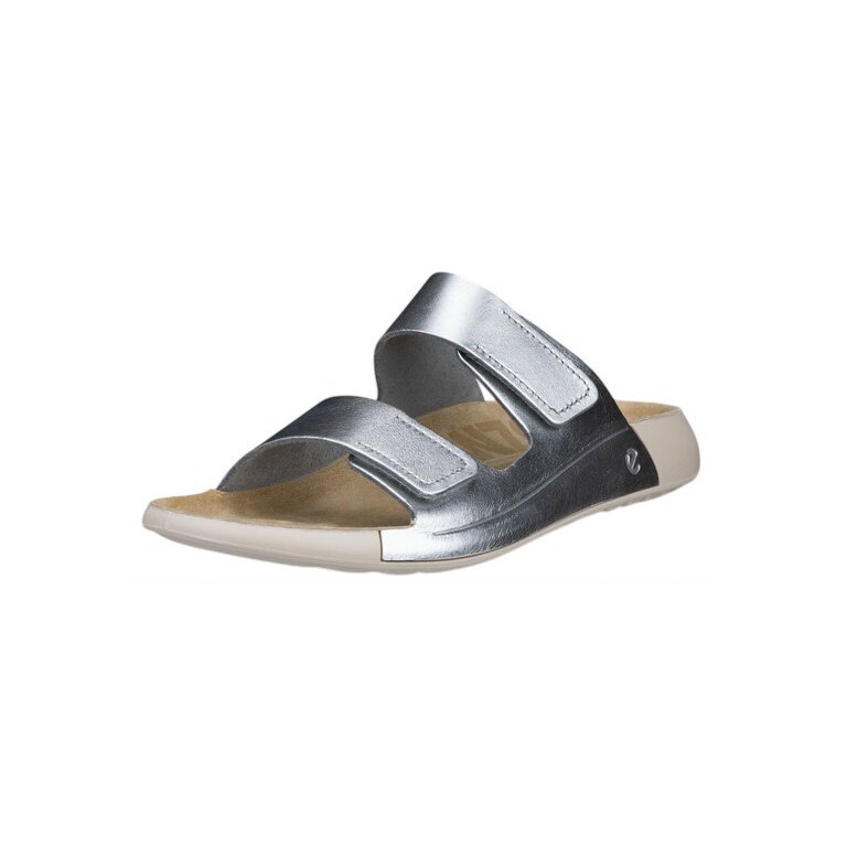 ECCO Cozmo Flat Sandal silver/beige ladies