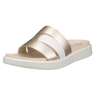 ECCO Flowt Slide Sandal (Premium Leather) gold ladies
