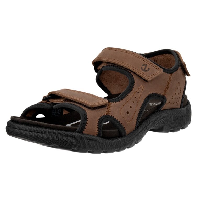 ECCO Hike 3 Strap Sandal (Leather) brown men's