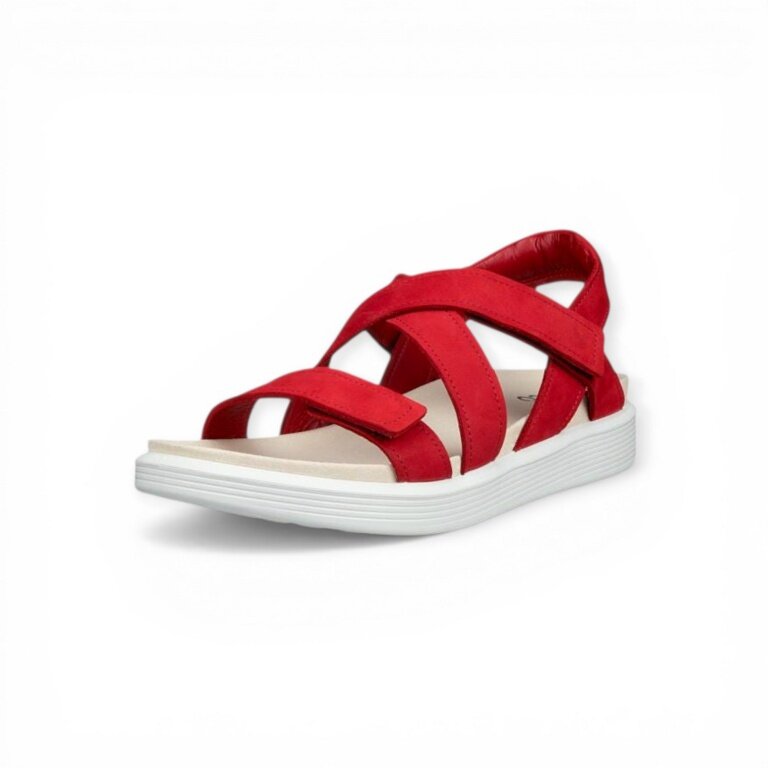 ECCO Soft Sandal (Premium Leather) red Ladies